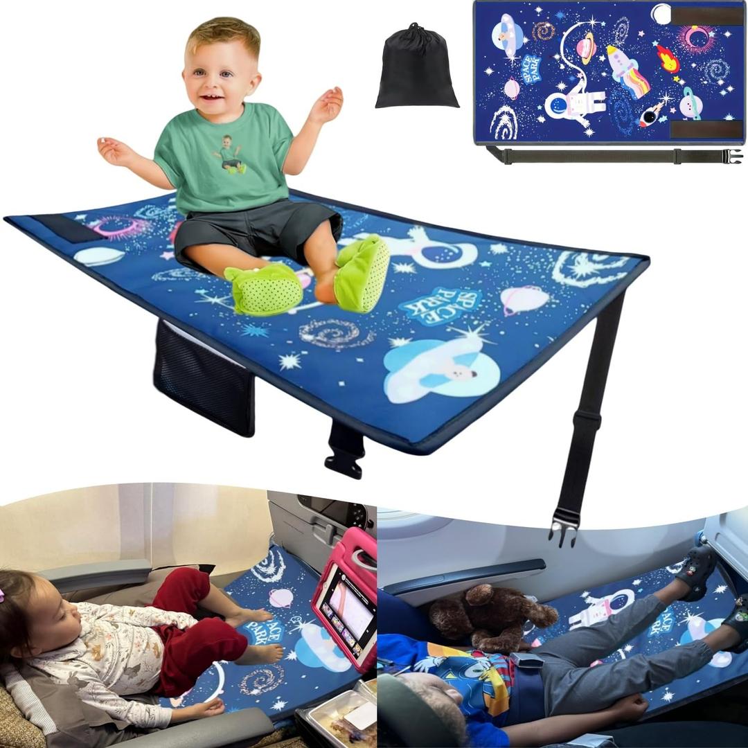 Baby Airplane Bed, Airplane Seat Extender for KidsToddler Travel BedPortable Kids Travel Bed, Toddler Travel EssentialPortable, Foldable Airplane Crib for KidsNavy Blue