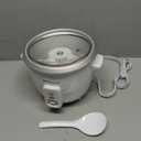 Elite Gourmet ERC-003 Electric Rice Cooker with Automatic Keep Warm Makes Soups, Stews, Grains, Hot Cereals, White, 6 Cups Cooked (3 Cups Uncooked)