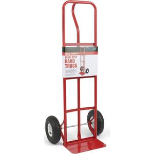 SIMPLI-MAGIC Steel Pneumatic Hand Truck Dolly, 600LBS  Convertible Heavy-Duty Moving Dolly Cart with 10" Wheels  Stable, Smooth Movement, Premium American Red Finish