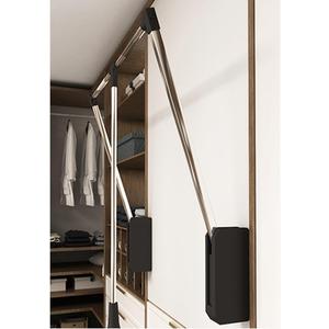 Pull Down Closet Rod, 60 lbs Load Capacity, Stainless Steel Adjustable 26-35 inches Soft-Close Wardrobe Lift Rail Organizer for Hanging Clothes, Two-way Buffering Side & Back Mounted Closet Rod