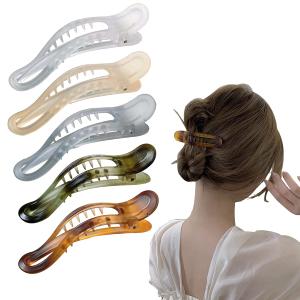 Alligator Hair Clips,5 Pcs Matte Premium Strong Shark Alligator Clips Non-Slip Professional Hair Styling Clips for Women Salon Hair Clips Suitable for Any Hairstyles (Colorful)