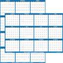 24" x 36" SwiftGlimpse 2026 Wall Calendar Erasable Large Wet & Dry Erase Laminated 12 Month Annual Yearly Wall Planner, Reversible, Horizontal/Vertical, Navy