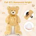 MorisMos 47inch Giant Teddy Bear Stuffed Animal 4ft, Large Teddy Bear Plush, Big Stuffed Bear Gifts for Kids, Girls, Girlfriend, Women on Baby Shower, Valentine, Christmas, Birthday, Light Brown