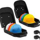 Pack of 2 Hat Travel Hard Cases for Baseball Caps - Favorable Hat Storage Organizer with Carrying Handle, Shoulder Strap and Luggage Strap, Protect Up to 10 Hats for Travel Home