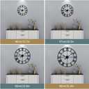 Large Modern Metal Wall Clocks Rustic Round Nearly Silent Little Ticking Battery Operated Roman Numerals Clock for Living Room/Bedroom/Kitchen Wall Decor-(Black, 47cm)