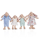 Giant bean Bunny Toys for Kids, Easter Bunny, 4 PCS Hand Made Rabbit Family Dolls with Removable Clothes, Suitable for Infants, Boys and Girls, Dollhouse People, Easter Basket Essentials