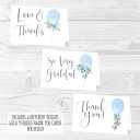 Hadley Designs Baby Shower Thank You Cards with Envelopes - 24 Baby Boy Thank You Cards for Gift, 4x6 Boy Thankyou Notes Babyshower Sprinkle, Cute Blue Floral Shower Thanks Card