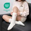 CoolMate GLOBAL Fuzzy Socks for Women Valetines Gift Box, Cozy, Soft, Stocking Stuffers, Comfy Cloud-Like Socks for Spa,Home (C-01. Santa White)
