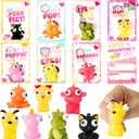 JOYIN 28 PCS Valentines Cards with Animal Popping Eyes Keychains for Gifts Party Favor, Classroom Exchange Prize, Valentines Greeting Cards, Cat