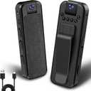 Mini Body Camera, Worn Camcorder, Sport Cam, 1080P Portable Cam with Night Vision, 180° Rotatable Lens, Sturdy Clip for Cycling Law Enforcement Working up to 128GB SD Card (Not Included)