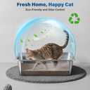 Stainless Steel Litter Box, Metal Cat Litter Box with High Sides, Odor-Free, Non-Stick, Easy to Clean, 17.5"13.6"5.9", Ideal Size for Small to Medium Cats, Litter Tray