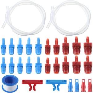 Enhon Master Cylinder Bleeder Kit Replacement for 14151, 22 inch Hose, Clip, SAE and Metric Fittings Universal Fit, Complete Brake Bleeder Kit with PTFE Tape