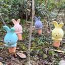 4 Pcs Plant Terracotta Self Watering Spikes, Vacation Plant Self Watering Devices, Clay Plant Watering Stakes Suitable for Indoor Plant Watering Globes Bunny Gifts Women Mom Grandma Wife Rabbit