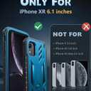FNTCASE for iPhone XR Phone Case: [Built-in Screen Protector & Kickstand] [Military Grade Drop Protection] Heavy Duty Full Protective Matte Textured Shockproof TPU Rugged Phone Cover - Blue