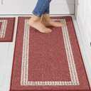 COSY HOMEER Kitchen Rugs Non-Slip 20x30/20x48 Inch Thick Polypropylene Standing Mat for Home Machine Washable, Red