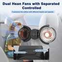 Hayousui Backseat Car Fan for Kids: Battery & USB Powered 5V/2A Rear Seat Car Cooling Fans, 3 Speed Independent Control, 360 Rotatable Auto Headrest Cooler for Vehicle Sedan Truck Pickup (Orange)