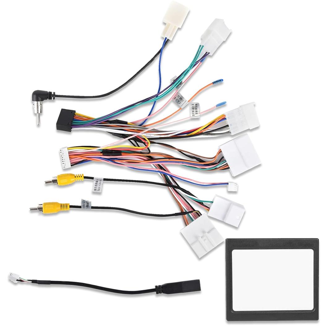 NHOPEEW Radio Wiring Harness Adapter Connector Compatible with Toyota RAV4 Camry Fortuner Hilux Corolla Venza - Plug and Play Car Stereo Radio Harness with Canbus + Original USB Cable