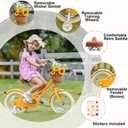 Glerc Little Molly 12-20 Inch Kids Retro Cruiser Bike for 2-13 Year Old with Wicker Basket & Training Wheels/Kickstand, Multiple Colors, 16 inch