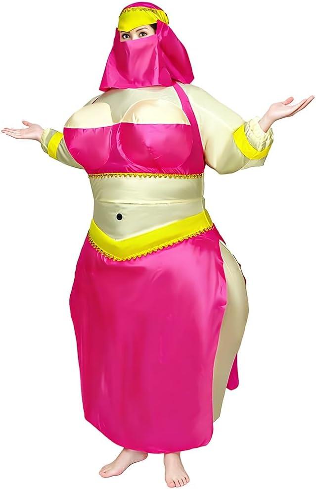 MXoSUM Funny Inflatable Costume for Women Funny Blow Up Belly Dancer Suit Princess Halloween Cosplay Costume for Adult (XL)