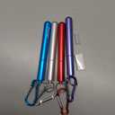 Cruise Ship Essentials,4-Pack reusable Collapsible Stainless Steel Drinking Straws with Aluminum Case, Cleaning Brush, and Keychains (Silver & rose gold & blue & purple)