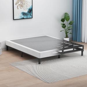 2 Inch Box Spring King Size Low Profile Metal Bed Base with Fabric Cover