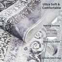 Area Rug 5x7 Washable Rug, Large Soft Rugs with Non-Slip Backing and Soft Low Pile, Vintage Gray Rug for Living Room and Bedroom