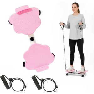 Ab Machine & Waist Twister - Slimming Tool With Foot Massage (Light Pink)