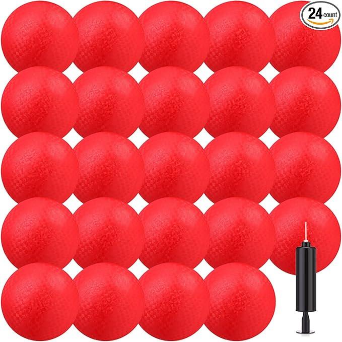 Dodgeballs Bulk Operation Christmas Playground Balls Rubber Bouncy Inflatable Kickball with Pump for Kids Adult Outdoor Handball Game Christian Donation Gift