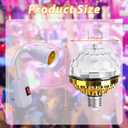 2 Pack Colorful Magic Rotating Ball Light, LED Plug in Disco Ball Light, RGB Disco Light Bulb, Party Lights Dj Disco Lights with Sockets for Home Room Dance Parties Bar Karaoke