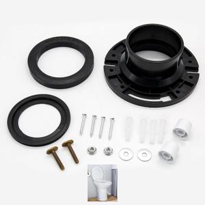 Homehelar RV Toilet Seal and 3-Inch Floor Flange Kit for Thetfords Aqua Magic Style Plus, Style Lite, Style II & Residence RV Toilets, 34120 Ball Seal Repair and 385345892 Flange