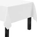 Rectangle Tablecloth - 60 x 84 Inch White Table Cloth for 5 Foot Rectangle Table - Heavy Duty Washable Fabric - for 5 Ft Buffet Table, Holiday Party, Dinner, Wedding & Baby Shower