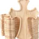 12 Pack 12 Inch Unfinished Wood Crosses Natural Solid Wooden Cross for Crafts (12 x 8 x 0.6 Inches)