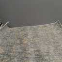 2x3 Area Rug Living Room Rugs - Washable Boho Vintage Floral Large Soft Non Slip Thin Rug Low Pile Carpet for Bedroom Dining Room Kids Playroom Office Decor Indoor- Light Blue