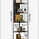 Black 5 Tier Metal Corner Shelf,Tall Industrial Corner Shelving Unit,Freestanding Corner Storage Rack for Small Spaces,Narrow Corner Bookshelf for Living Room,Bedroom,Bathroom, Large