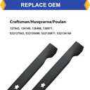 (2 Pack) Replacement High Lift Lawn Mower Blades for Craftsman Husqvarna Poulan 127843 138498 138971 532127843 532138498 532138971, Fits Craftsman LT1000 DYT4000, Husqvarna YTH18542 42 Deck Mower