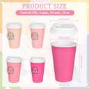 40 Pcs 12 oz Pink Disposable Coffee Cups with Lids Hot Pink Light Pink Gradient Paper Cups for Hot and Cold Beverage Water Juice Coffee Tea Party Wedding Bride Shower Supplies