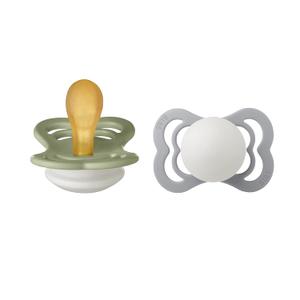Bibs Supreme Latex Pacifier for 0-6 Months Babies 2-Pieces, Size 1, Sage Night/Cloud Night