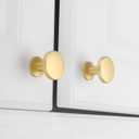 homdiy 25 Pack Gold Cabinet Knobs, Solid Zinc Alloy Drawer Knobs Brushed Brass Pulls, Modern Cabinet Hardware for Kitchen Cupboard Bathroom Dresser