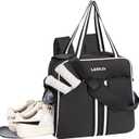 Pickleball Bag Pickle Ball Backpack for Women,Pickleball Accessory Tote Sport Equipment Bag Machine Washable with Shoe Compartment,Wet Pocket,Adjustable Shoulder Strap Fence Hook,Great Gift 30L-Black