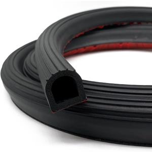 D Shape EPDM Rubber Seal Strip, Self-Adhesive Rubber Weather Stripping for Boat, Auto, RV, Marine, Garage Doors/Window and More, W:1"; H:1.1"; L:20Feet