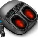 COMFIER Shiatsu Foot Massager with Heat, Electric Feet Massager Machine for Plantar Fasciitis Neuropathy, Gifts for Women, Men, Remote Control, Pause Function, Foot Warmer (Gray)