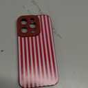 Compatible with iPhone 14 Pro Case, Aesthetic Cute Fashion Striped Pattern with Shockproof Soft TPU Protective Phone Case for Women Compatible for iPhone 14 Pro 6.1", Red