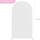Asee'm 7.2FT Wedding Arch Cover White Fitted Spandex Cover 2-Sided Round Top Chiara Backdrop Stand Covers for Party Ceremony Birthday Banquet Decoration