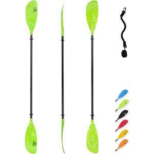 OCEANBROAD Adjustable Kayak Paddle 86in/220cm to 94in/240cm Kayaking Boating Canoeing Oar with Paddle Leash 1 Paddle