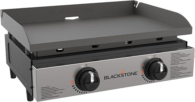 Blackstone 1813 Original 22 Tabletop Griddle with Hood and Stainless Steel Front Plate, Powder Coated Steel, Black