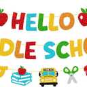 Hello Middle School Banner Watch out Middle School Here I Come Banner First Day of 6th Grade Backdrop Welcome Back to Sixth Grade School Bulletin Board Decor