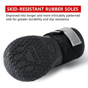 QUMY Dog Shoes for Large Dogs, Medium Dog Boots & Paw Protectors for Winter Snowy Day, Summer Hot Pavement, Water-Resistant in Rainy Weather, Outdoor Walking, Indoor Hardfloors Skid-Resistant Sole (Size 3: 2.0''x2.5''(W*L) (Pack of 2))