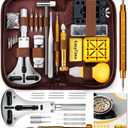 EasyTime Watch Repair Kit, Watch Link Removal Tool, Watch Band Adjustment, Including Watch Back Case Opener, Spring Bar, Operation Manual, Suitable for Battery Replacement and Strap Disassemble (Brown)