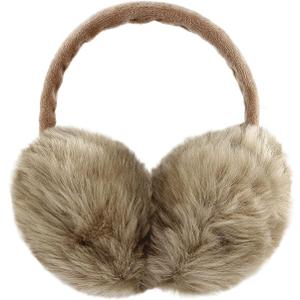 POXIMI Women Winter Earmuffs Girl Ski Adjustable Ear Covers for Kid Cute Bow Ear Warmer Outdoor Earmuff Fleece Lining (C-Khaki, ONE SIZE)