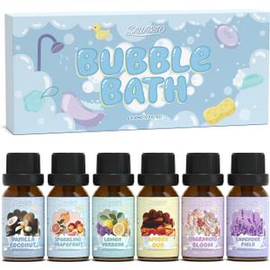 SALUBRITO Bath Fragrance Oils, Premium Essential Oil Set for Diffuser, Soap, Candle Making Scents, Vanilla & Coconut, Sparkling Grapefruit, Lemon Verbena, Amber Oud, Charming Bloom, Lavender Field
